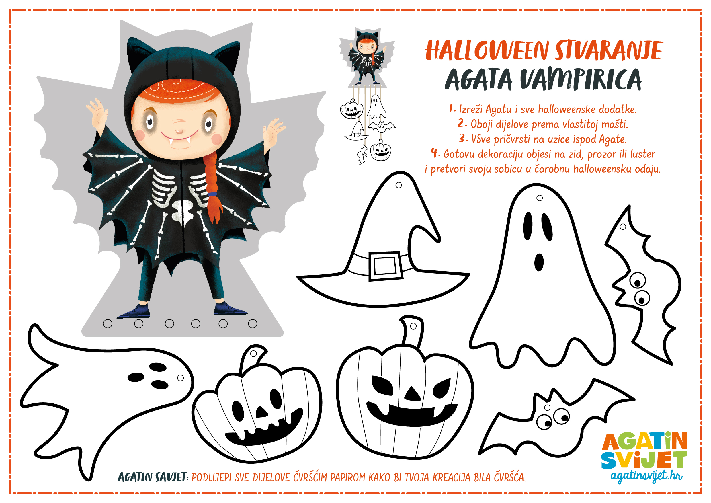 Preuzmite BESPLATNO halloweensko stvaranje: Agata vampirica